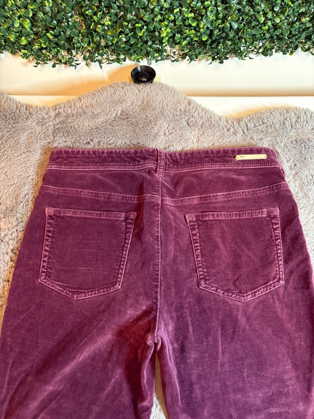 Pilcro Wine-Colored Skinny Corduroy Pants - Picture 3 of 6